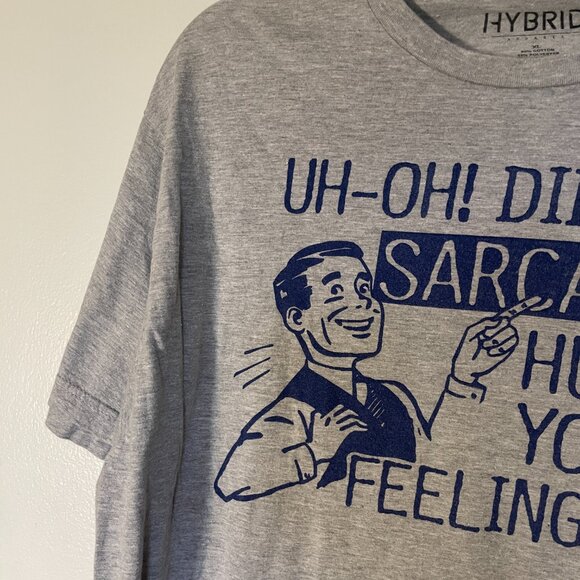 XL HYBRID Gray and Blue Men's Short Sleeve T-shirt - Picture 4 of 5